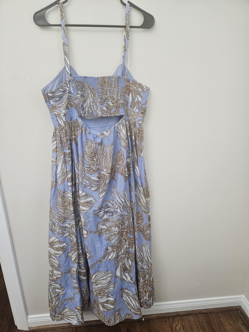 Banana Republic Light Blue Floral Cutout Maxi Sundress Size 14 New - Picture 7 of 16